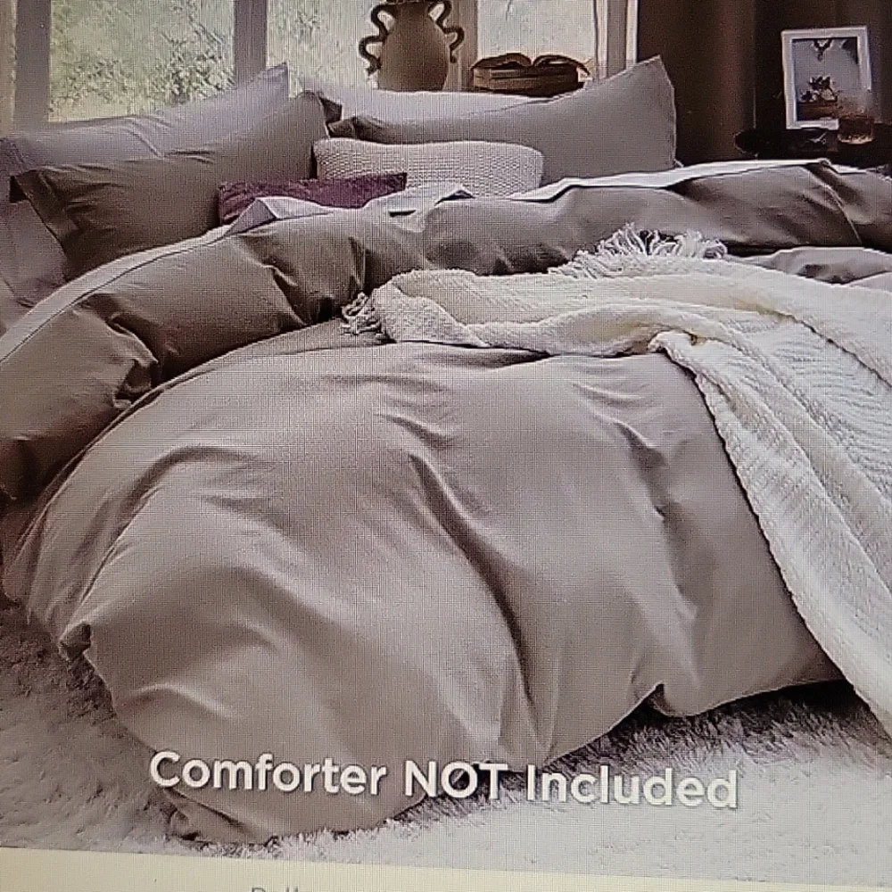Bedsure tan 3 piece duvet cover set Full 80x90